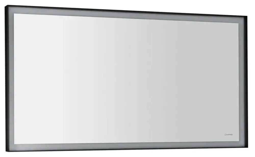 Gecertificeerd Sapho Sort LED spiegel 120x70cm mat zwart