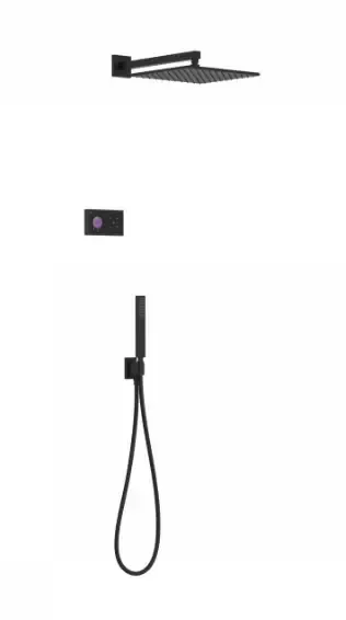 Gratis Retour Tres Shower Technology elektronische inbouwthermostaat met regendouche 30x30cm met wandarm en handdouche mat zwart