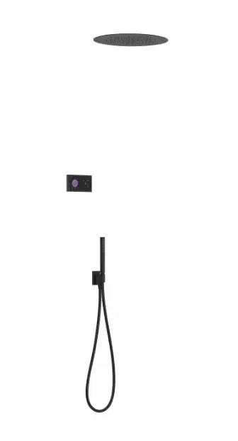 Bestseller Tres Shower Technology elektronische inbouwthermostaat met regendouche 38cm en handdouche mat zwart