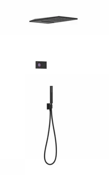 Must-Have Tres Shower Technology elektronische inbouwthermostaat met regendouche 28x55cm en handdouche mat zwart