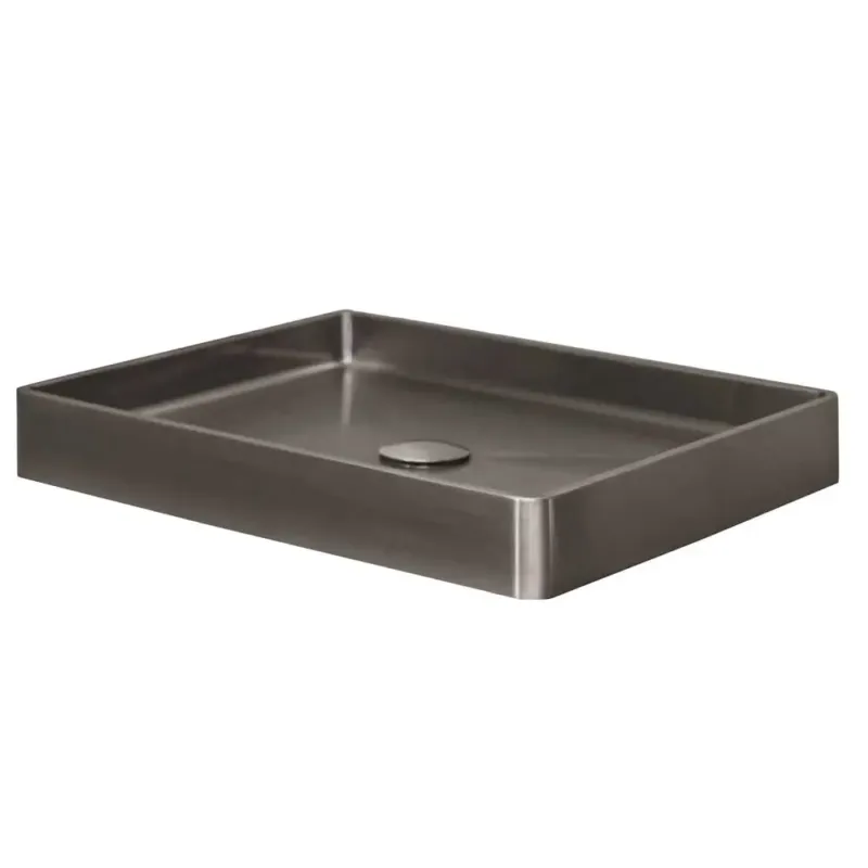 Premium Qisani Vanity opbouw wastafel 52x41x7cm gunmetal