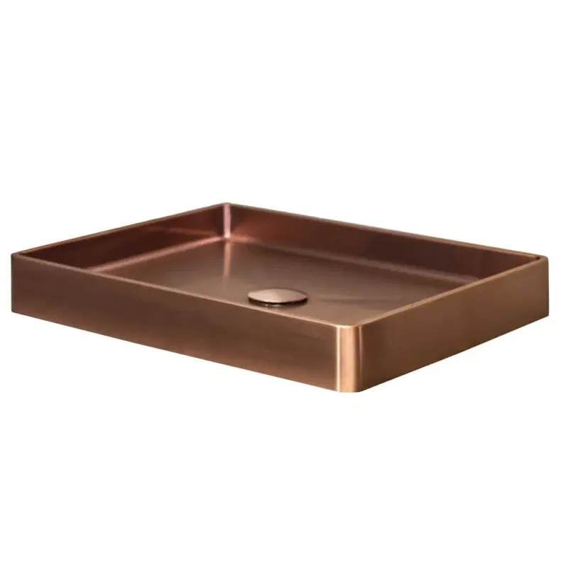Qisani Vanity opbouw wastafel 52x41x7cm copper Lage Prijs