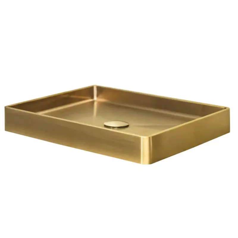 Qisani Vanity opbouw wastafel 52x41x7cm gold Speciale Aanbieding