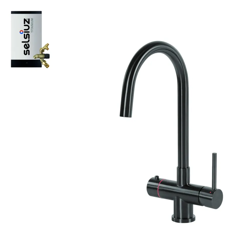 Selsiuz Inox kokend water kraan met titanium combi extra boiler en C-uitloopkraan gunmetal Hete Deal