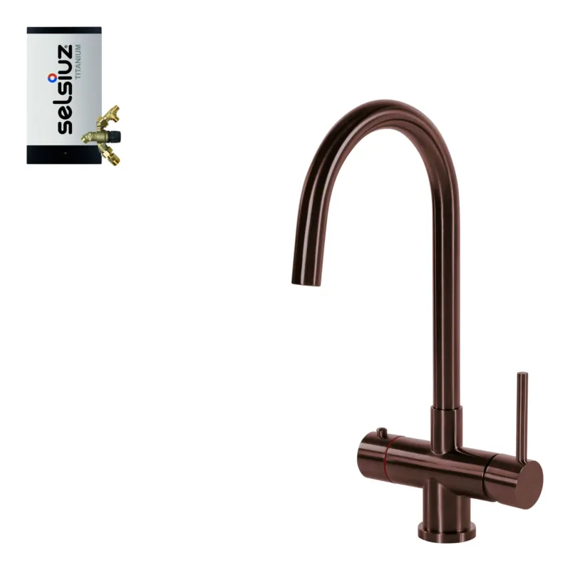 Gecertificeerd Selsiuz Inox kokend water kraan met titanium combi extra boiler en C-uitloopkraan copper