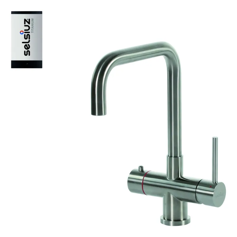 Tijdelijk Beschikbaar Selsiuz Inox kokend water kraan met titanium single boiler en U-uitloopkraan inox