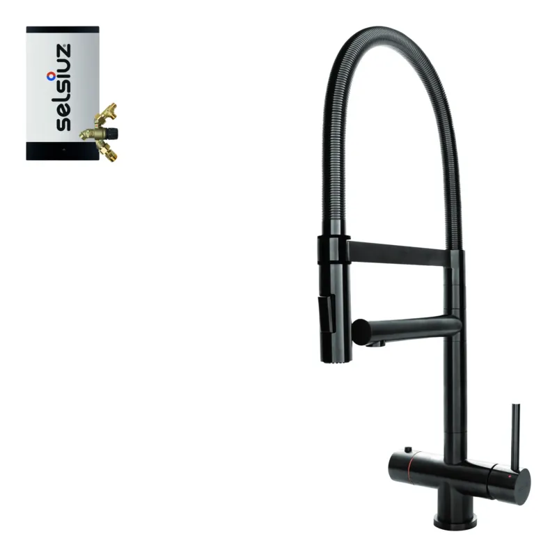 Selsiuz Inox XL kokend water kraan met combi extra boiler gunmetal Flitsaanbieding