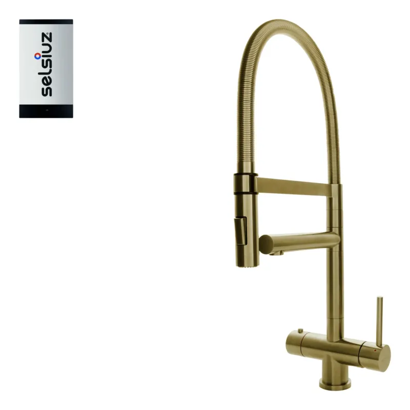 Nieuw Selsiuz Inox XL kokend water kraan met single boiler gold
