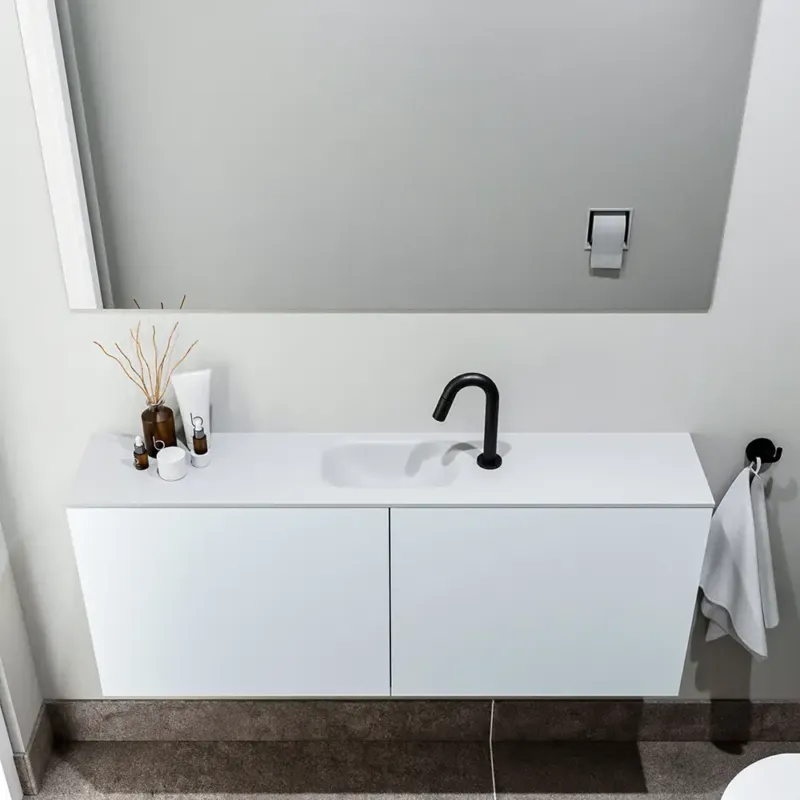 Zaro Polly toiletmeubel 120cm clay met witte wastafel met kraangat Uitverkoop