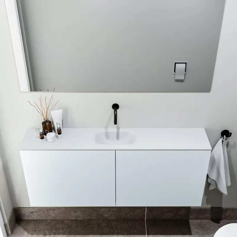 Zaro Polly toiletmeubel 120cm clay met witte wastafel zonder kraangat Flitsaanbieding