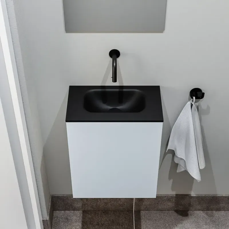 Zaro Polly toiletmeubel 40cm clay met zwarte wastafel zonder kraangat Express Levering