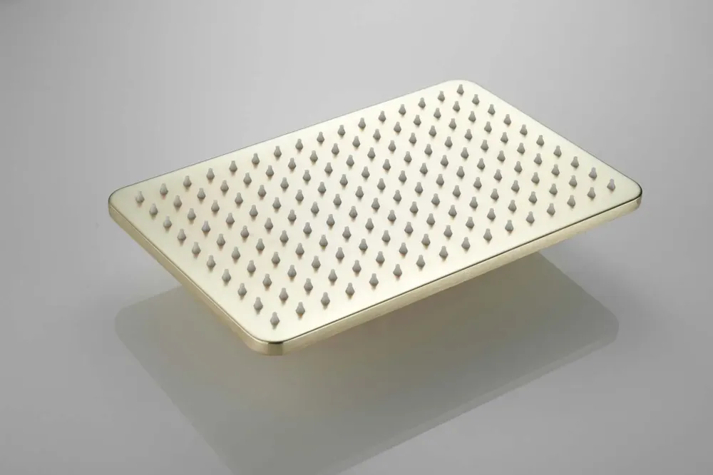 Goedkoop Saniclear Vision rechthoekige douchekop 30x20cm messing geborsteld - goud mat