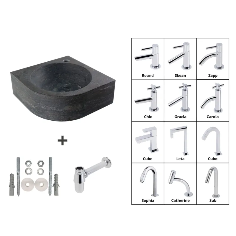 Korting Lambini Designs Rondo natuurstenen fonteinset
