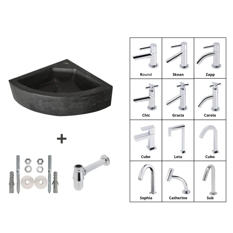 Merkproduct Lambini Designs Corner natuurstenen fonteinset