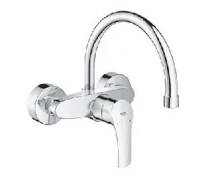 Flitsaanbieding Grohe Eurosmart keukenkraan wand met hoge uitloop sprong 24,4cm chroom