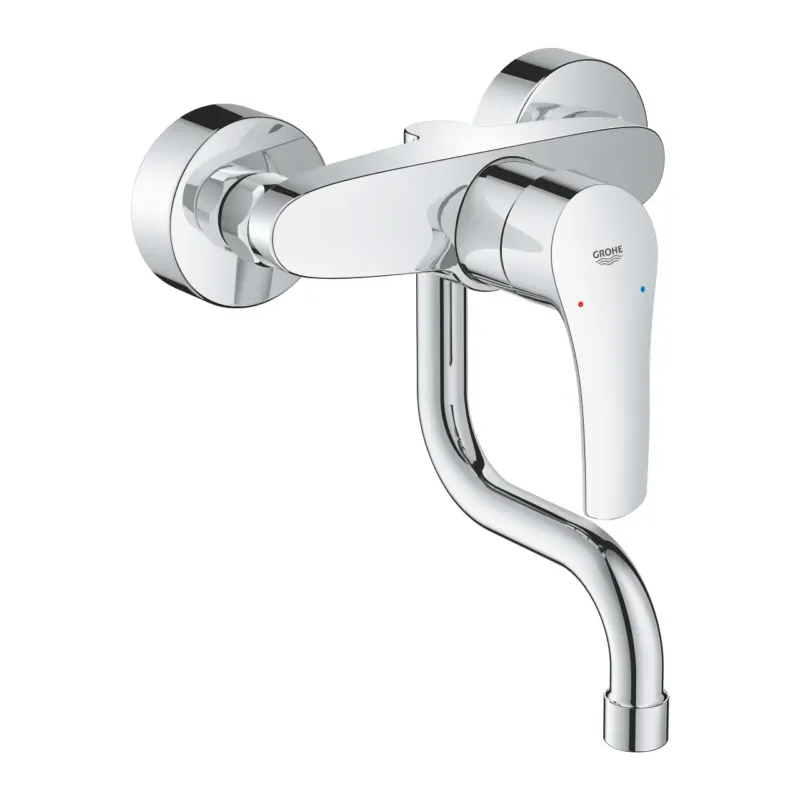 Seizoensaanbieding Grohe Eurosmart keukenkraan wand met lage uitloop sprong 14,9cm chroom