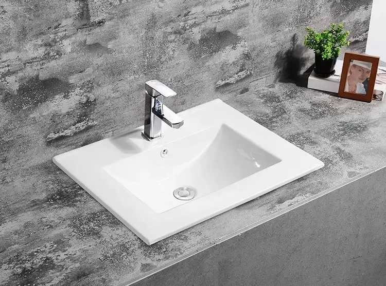 Fontana Latina keramische wastafel 60cm met kraangat wit glans Dagaanbieding