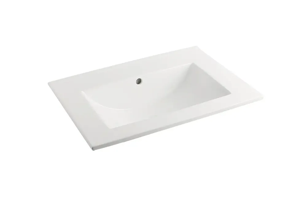 Fontana Latina keramische wastafel 60cm zonder kraangat wit glans Premium