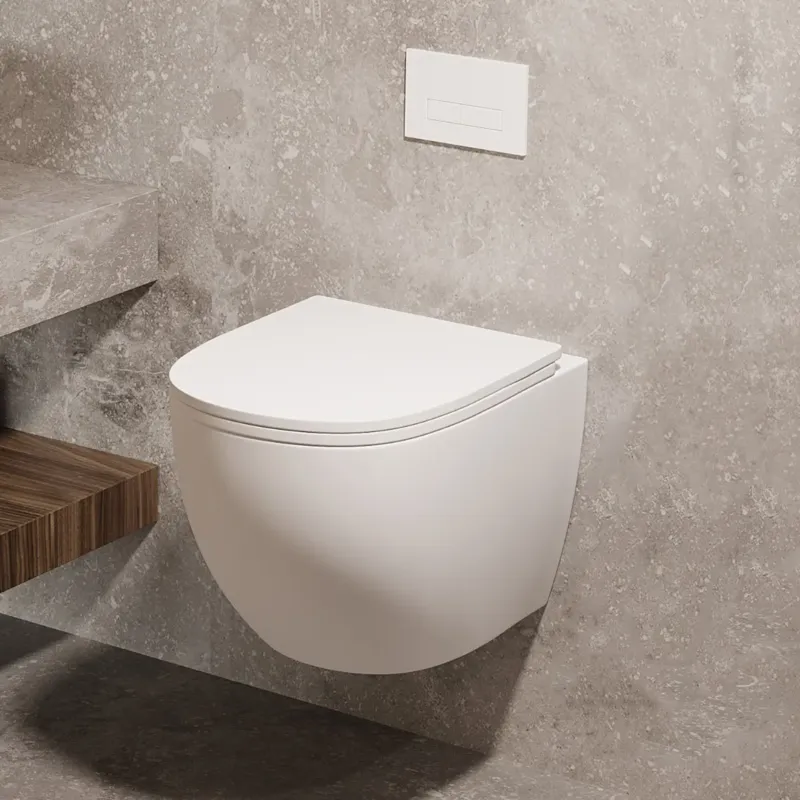 Saniclear Itsie mat witte toiletpot randloos met softclose zitting Snelle Levering