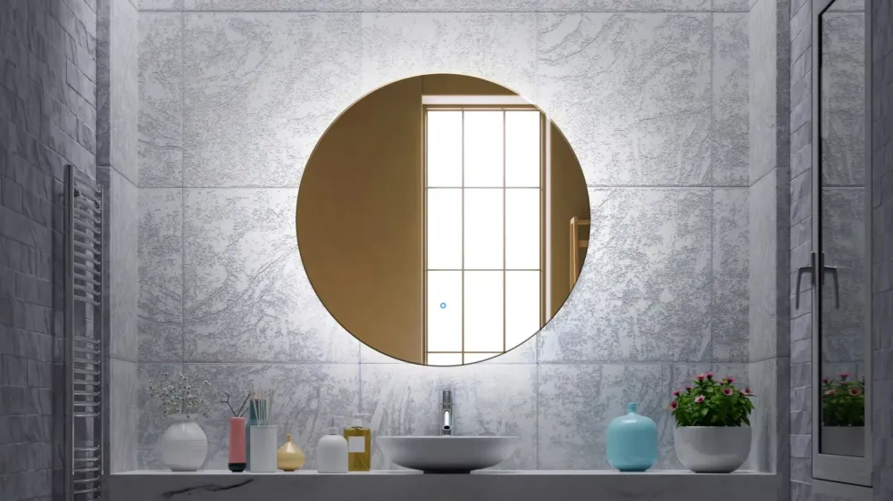 Gliss Design Oko koperen spiegel met LED-verlichting en verwarming 80cm Weekendaanbieding
