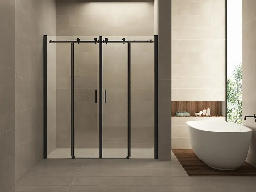 Merkproduct Mueller dubbele schuifbare nisdeur met 2 zijwanden 180x200cm