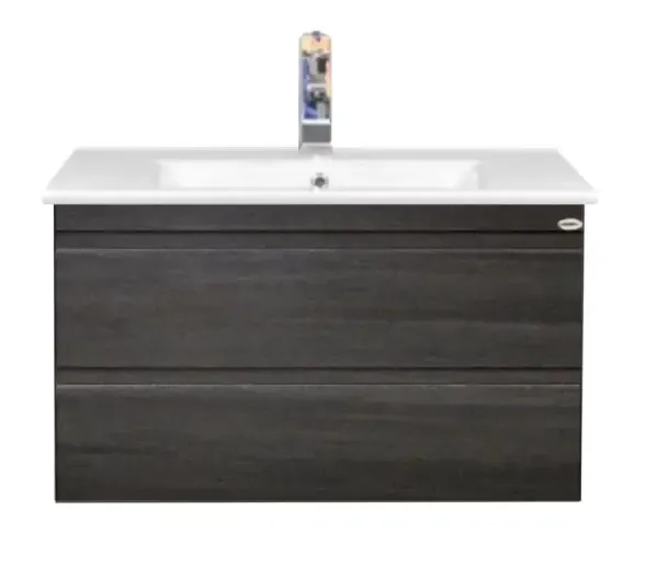 Sanicare Q7 badkamermeubel 85cm met 2 laden schots-eiken Tijdelijk Beschikbaar