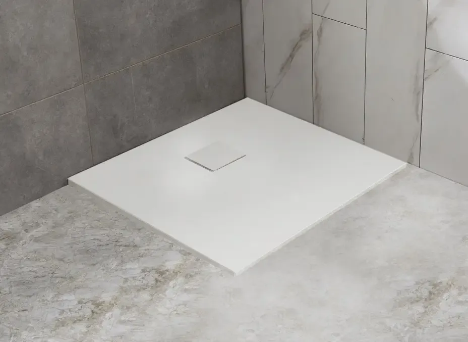 Saniclear Naxos SMC douchebak stone-look 90x90cm wit mat Koop Online