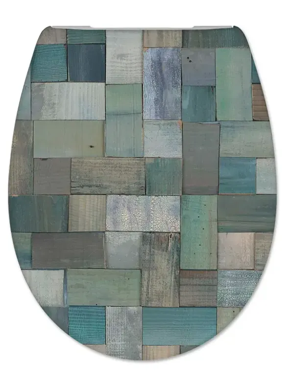Mueller Toza Blue Mosaic softclose toiletzitting met Quick-Release Beperkte Voorraad