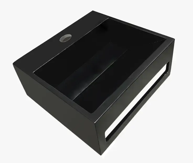 Tijdelijk Beschikbaar Mueller Viggo fontein solid surface 30x28x12,5cm mat zwart