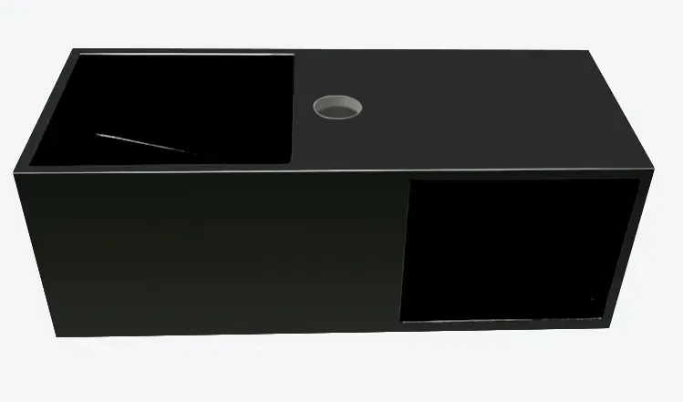 Superprijs Mueller Viggo fontein solid surface 54x20x20cm mat zwart
