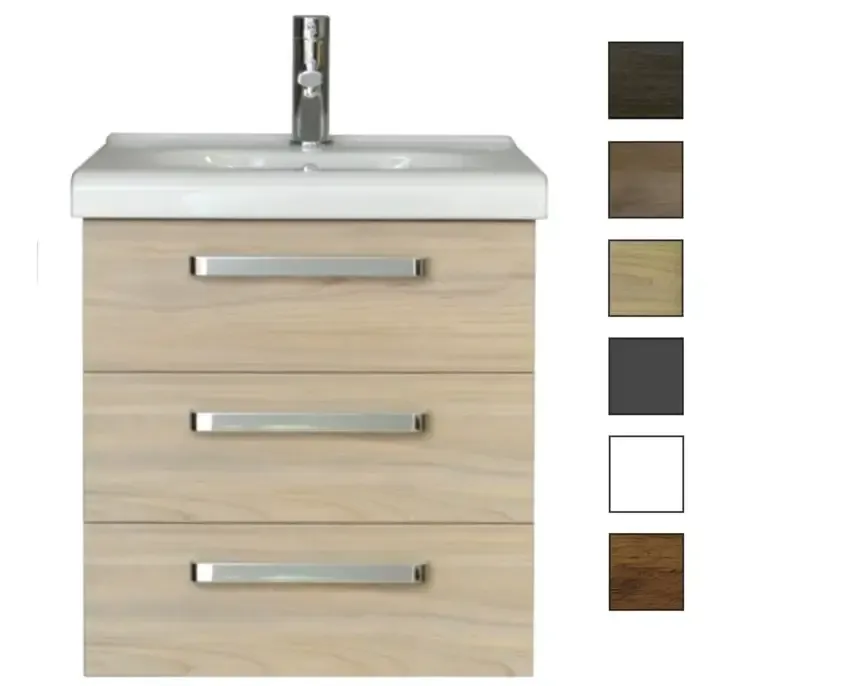 Sanicare Q9 badkamermeubel 3 laden 65 cm belluno Weekendaanbieding