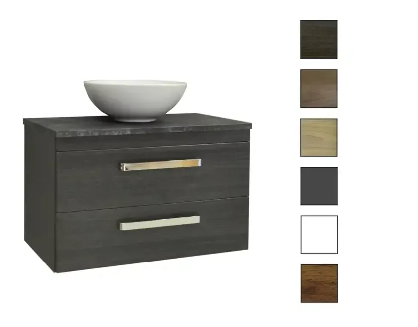 Sanicare Q11 badkamermeubel met black-stone topblad 80 cm belluno Populair