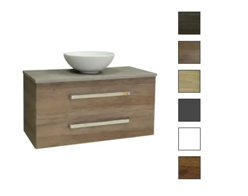 Weekendaanbieding Sanicare Q11 badkamermeubel met grey-stone topblad 100 cm belluno