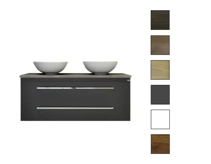 Nu Kopen Sanicare Q12 badkamermeubel met grey-stone topblad 120 cm belluno
