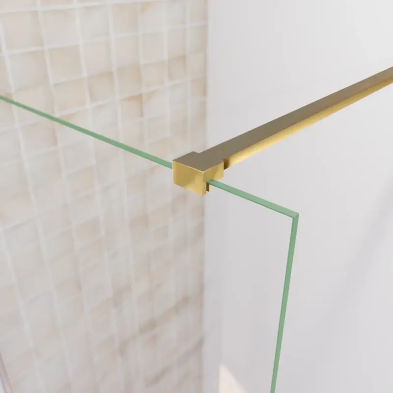 Saniclear Redro stabilisatiestang 120cm incl. muur- en wandbevestiging geborsteld messing mat goud Exclusieve Aanbieding