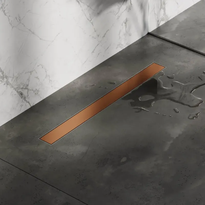 Bestel Nu Brauer douchegoot 70x7cm met multifunctioneel rooster en flens geborsteld koper PVD