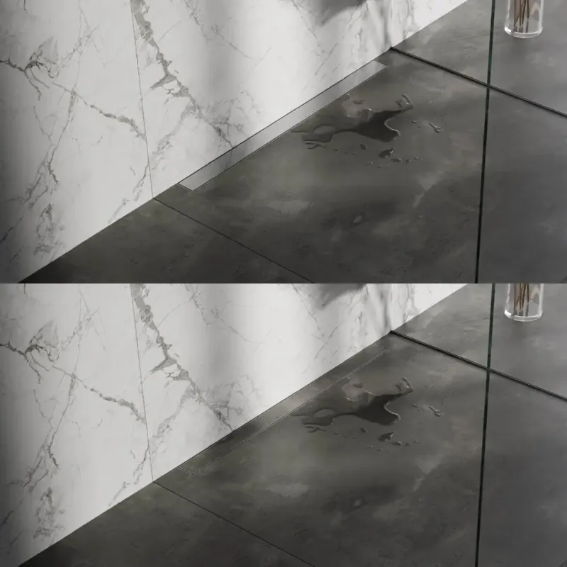 Brauer douchegoot 100x7cm met multifunctioneel rooster en muurflens RVS geborsteld Gratis Retour
