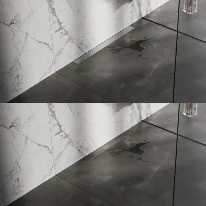 Brauer douchegoot 80x7cm met multifunctioneel rooster en muurflens RVS geborsteld Superprijs