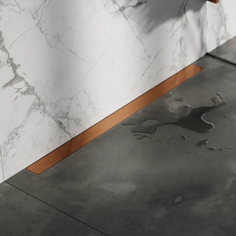 Gratis Retour Brauer douchegoot 100x7cm met multifunctioneel rooster en muurflens geborsteld koper PVD