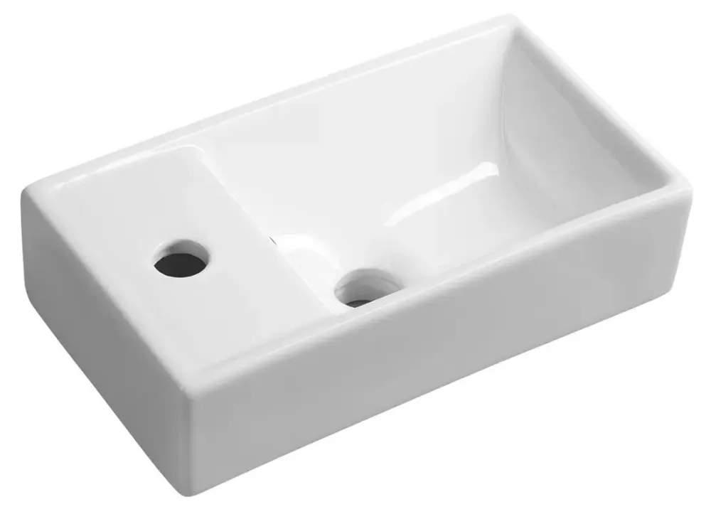 Sapho Minos keramische fontein 40x22 met kraangat links wit Speciale Aanbieding