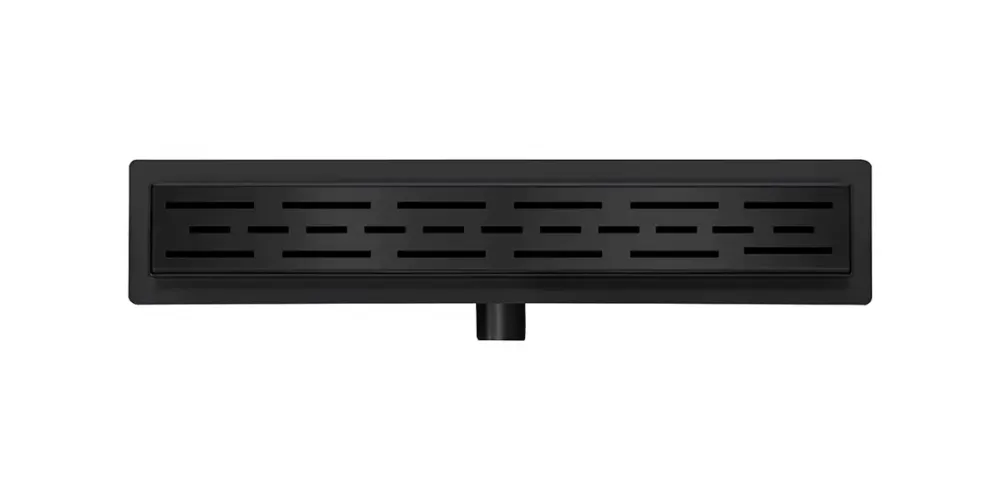 Mueller Black douchegoot met flens en rooster 50x7cm zwart mat Hoge Kwaliteit