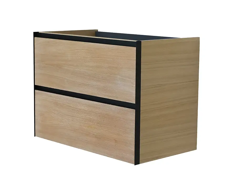 Mueller Sakura wastafelonderkast 80x45,2cm naturel eiken/mat zwart Veilige Betaling