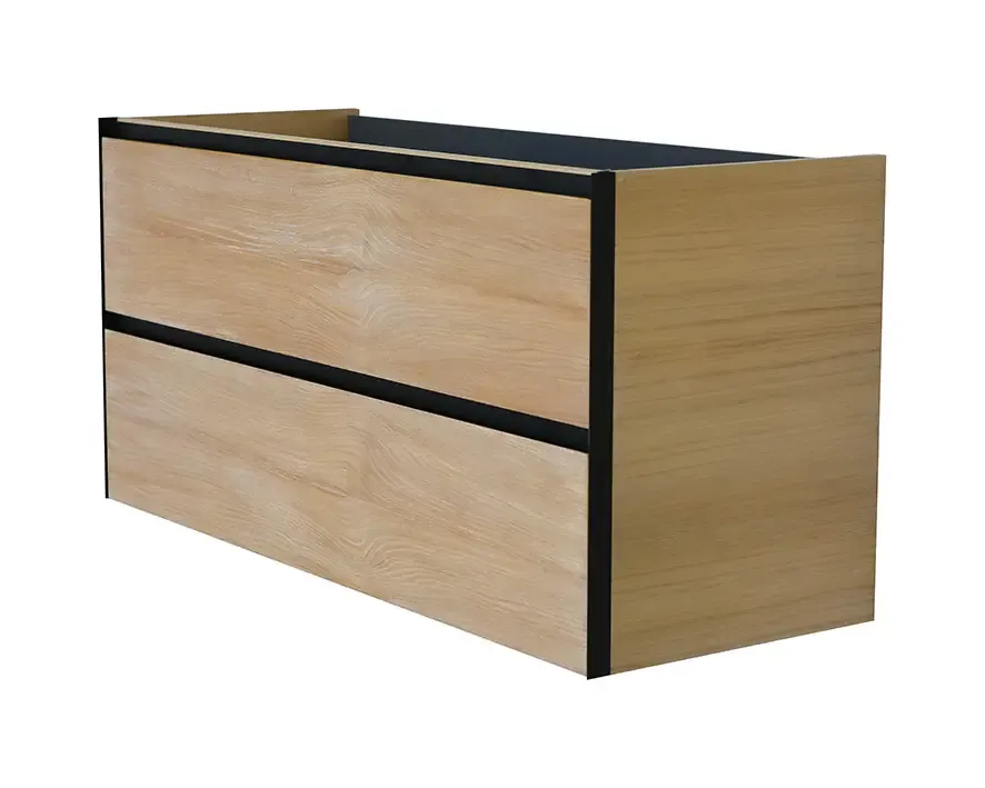 Betrouwbaar Mueller Sakura wastafelonderkast 120x45,2cm naturel eiken/mat zwart