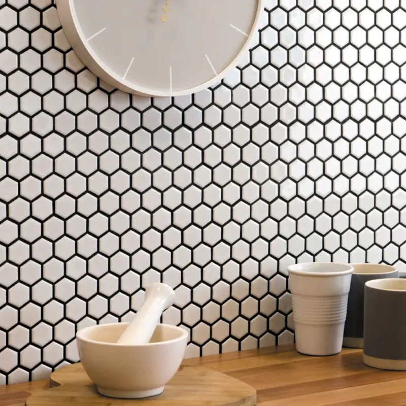 Weekendaanbieding The Mosaic Factory Barcelona mini hexagon mozaïek tegels 26x30 extra wit