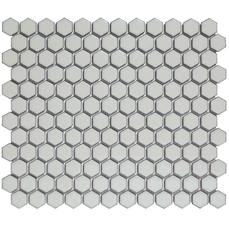 The Mosaic Factory Barcelona mini hexagon mozaïek tegels 26x30 zacht grijs met rand Tijdelijk Beschikbaar
