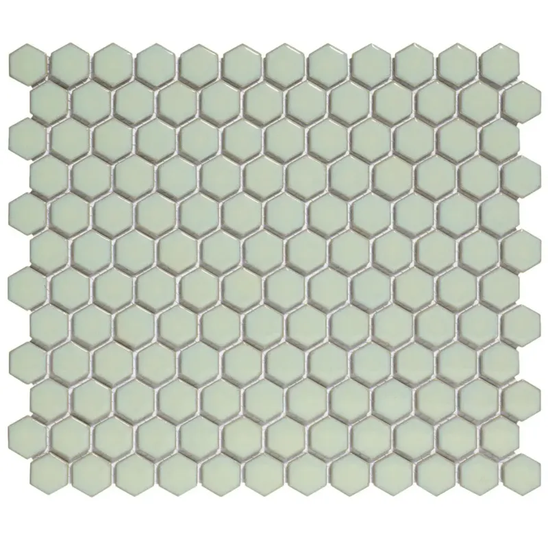 Tijdelijk Beschikbaar The Mosaic Factory Barcelona mini hexagon mozaïek tegels 26x30 zacht groen met rand