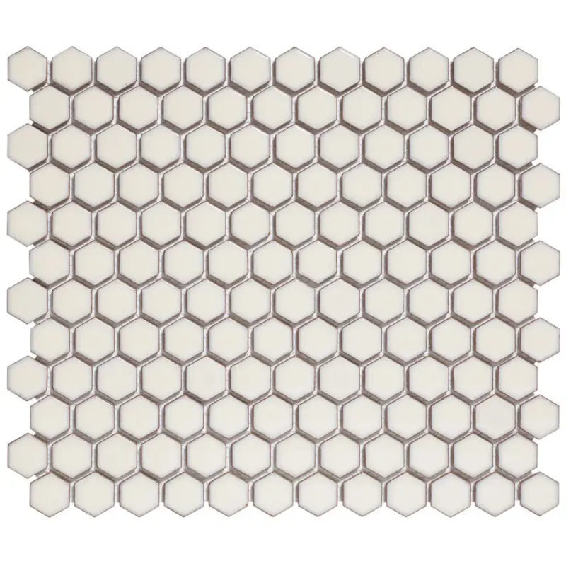 Premium The Mosaic Factory Barcelona mini hexagon mozaïek tegels 26x30 zacht wit met rand
