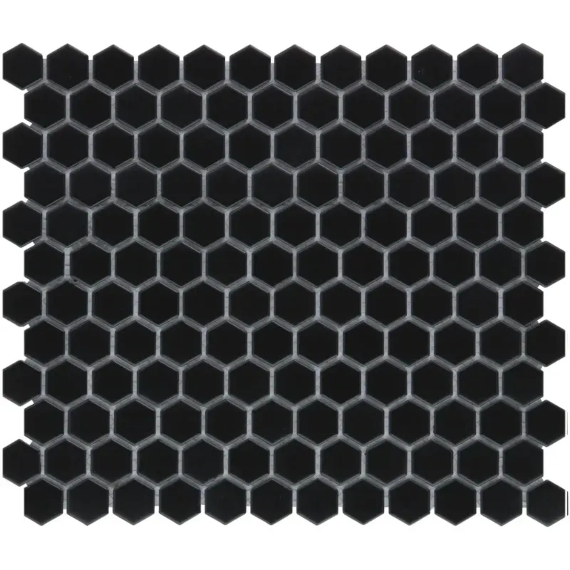 Betrouwbaar The Mosaic Factory Barcelona mini hexagon mozaïek tegels 26x30 zwart mat