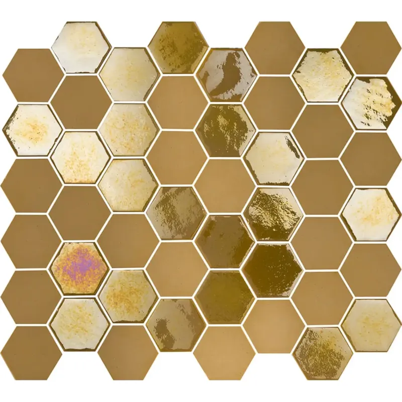 Beste Prijs The Mosaic Factory Valencia hexagon glasmozaïek tegels 28x33 mustard