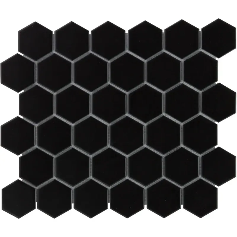 The Mosaic Factory Barcelona hexagon mozaïek tegels 28x33 zwart mat Tijdelijk Beschikbaar